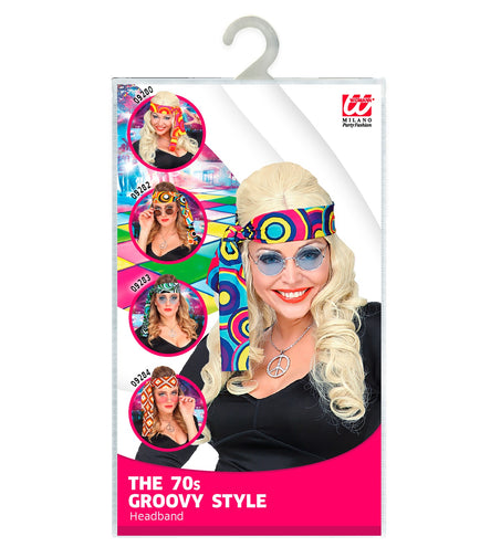 e-carnavalskleding-SYK Hippie hoofdband blauw tinten