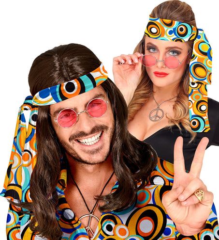 e-carnavalskleding-SYK Hippie hoofdband gekleurde bollen