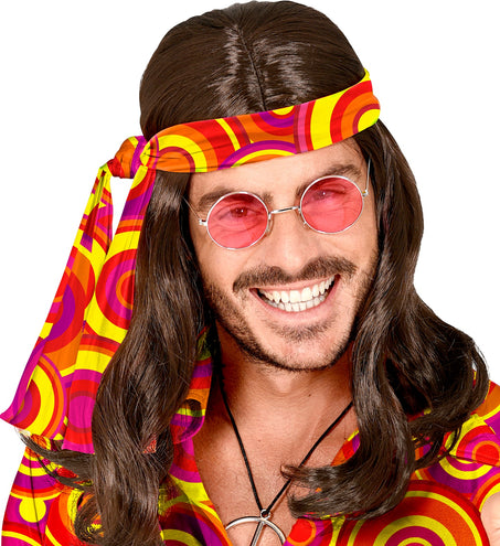 e-carnavalskleding-SYK Hippie hoofdband rood geel oranje