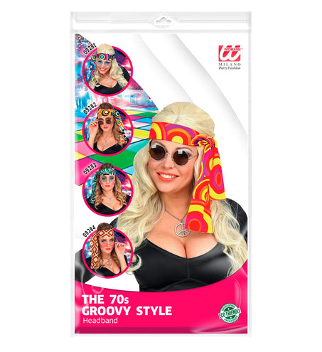 e-carnavalskleding-SYK Hippie hoofdband rood geel oranje