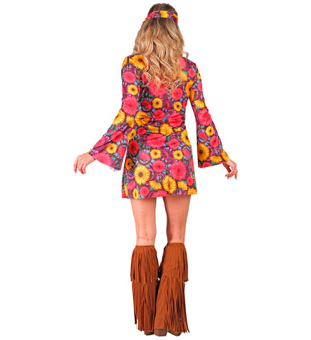 e-carnavalskleding-SYK Hippie jurkje flower power dames