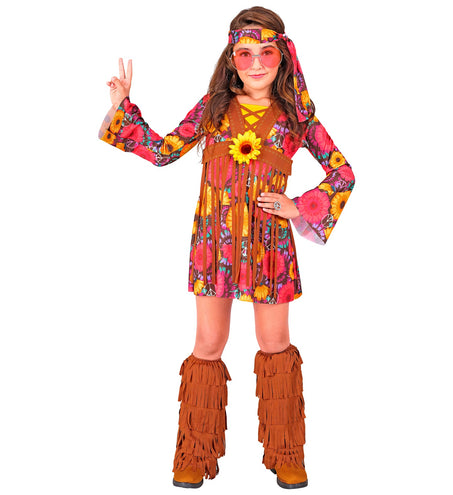 e-carnavalskleding-SYK Hippie jurkje flower power kinderen