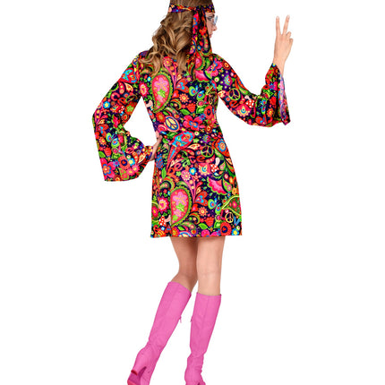 e-carnavalskleding-SYK Hippie jurkje neon kleuren