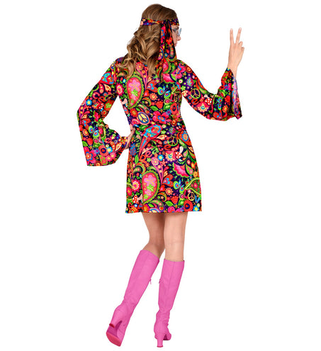 e-carnavalskleding-SYK Hippie jurkje neon kleuren