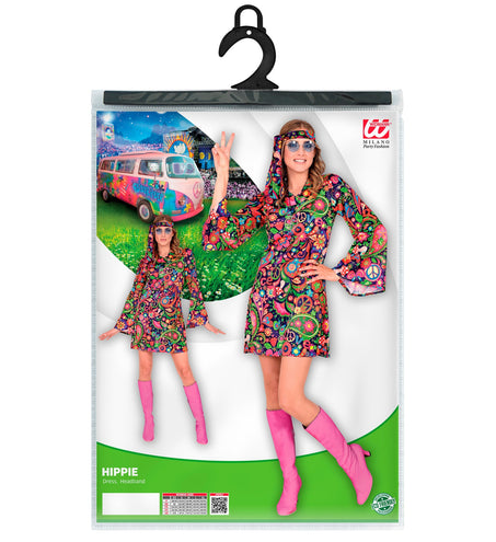 e-carnavalskleding-SYK Hippie jurkje neon kleuren