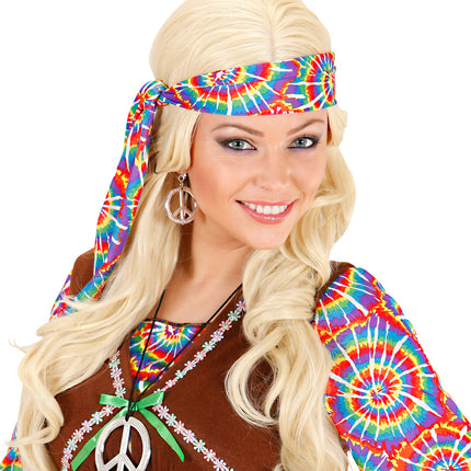 e-carnavalskleding-SYK Hippie ketting en oorbellen Peace