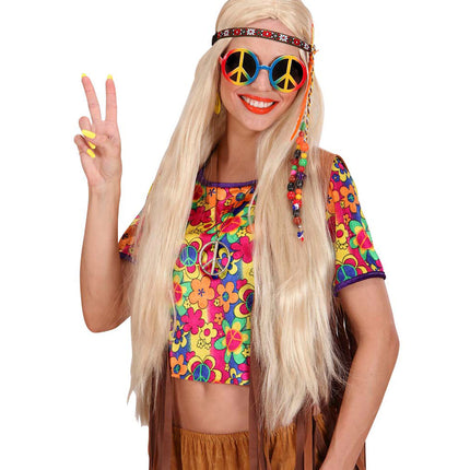 e-carnavalskleding-SYK Hippie ketting peace Pearl
