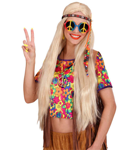 e-carnavalskleding-SYK Hippie ketting peace Pearl