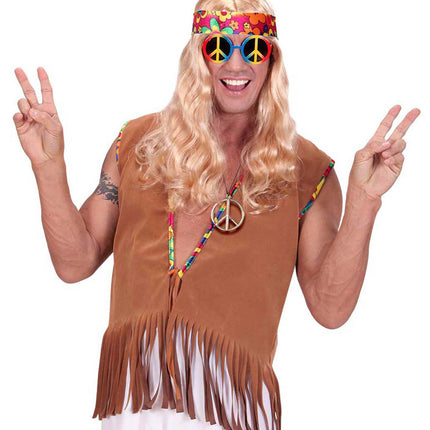 e-carnavalskleding-SYK Hippie ketting peace Pearl