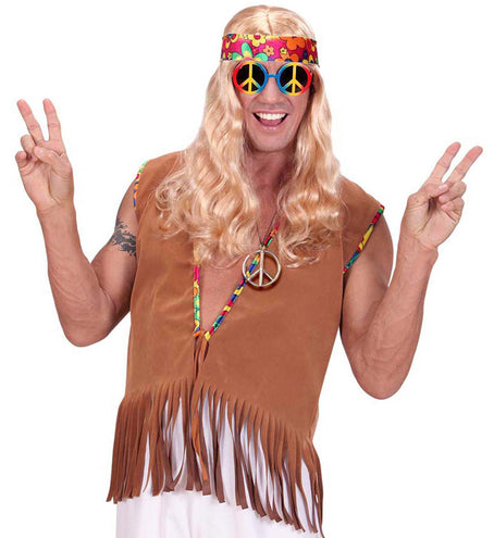 e-carnavalskleding-SYK Hippie ketting peace Pearl