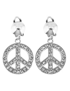 e-carnavalskleding-SYK Hippie oorbellen peace diamantjes