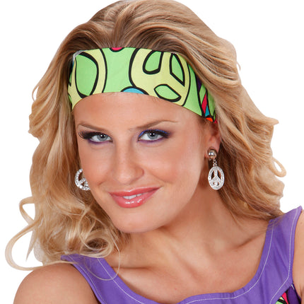 e-carnavalskleding-SYK Hippie oorbellen peace diamantjes