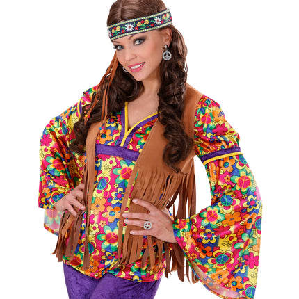 e-carnavalskleding-SYK Hippie oorbellen peace diamantjes