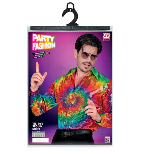 e-carnavalskleding-SYK Hippie paillettenshirt Tie Dye