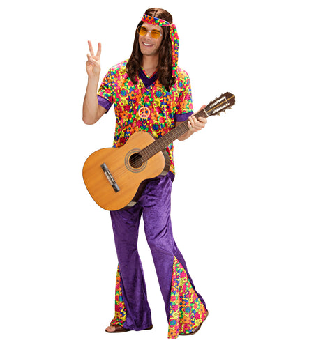 e-carnavalskleding-SYK Hippie pak bloemen motief man