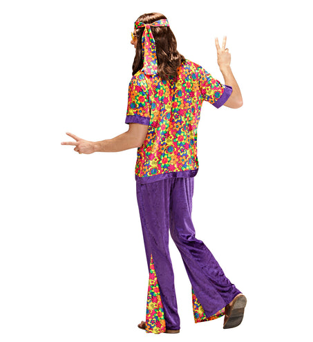 e-carnavalskleding-SYK Hippie pak bloemen motief man