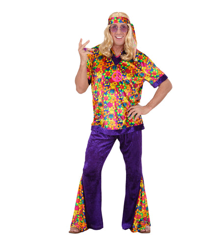 e-carnavalskleding-SYK Hippie pak bloemen motief man