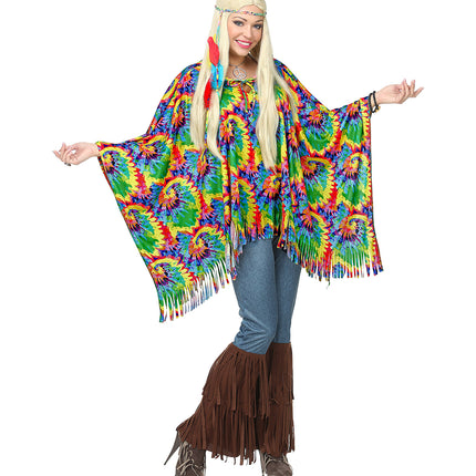 e-carnavalskleding-SYK Hippie poncho psychedelisch