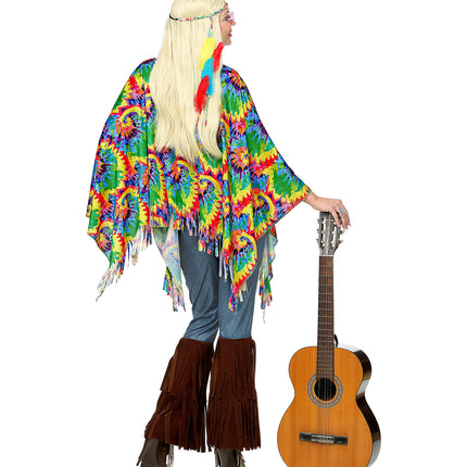 e-carnavalskleding-SYK Hippie poncho psychedelisch