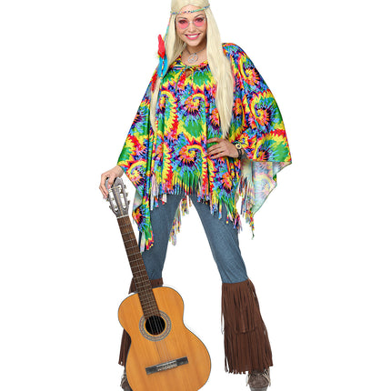 e-carnavalskleding-SYK Hippie poncho psychedelisch