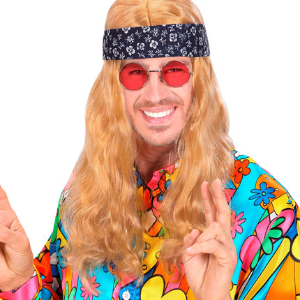 e-carnavalskleding-SYK Hippie pruik blond Califoria dreaming