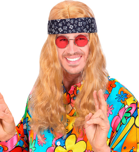 e-carnavalskleding-SYK Hippie pruik blond Califoria dreaming