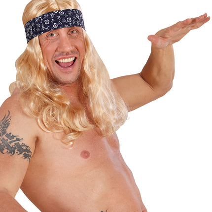 e-carnavalskleding-SYK Hippie pruik blond Califoria dreaming