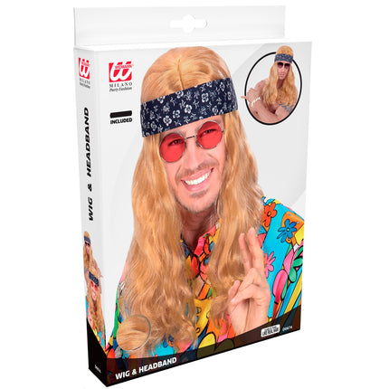 e-carnavalskleding-SYK Hippie pruik blond Califoria dreaming