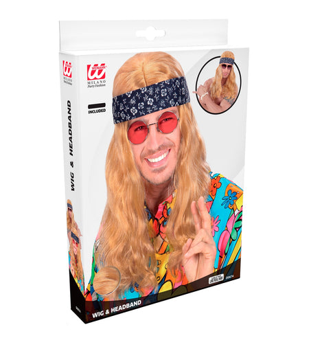 e-carnavalskleding-SYK Hippie pruik blond Califoria dreaming