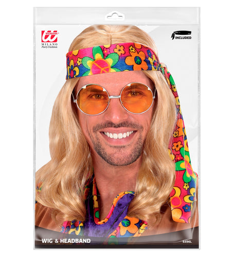e-carnavalskleding-SYK Hippie pruik John Lennon blond