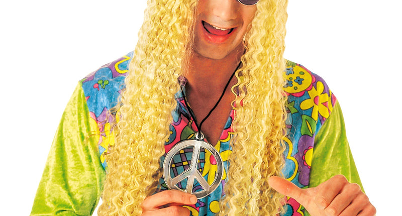 e-carnavalskleding-SYK Hippie pruik wafel met hoofdband