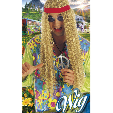 e-carnavalskleding-SYK Hippie pruik wafel met hoofdband