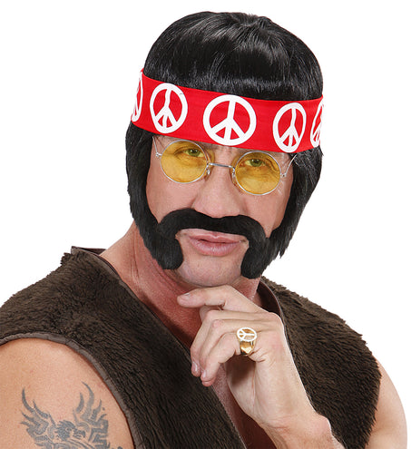 e-carnavalskleding-SYK Hippie ring goud peace