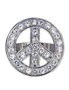 e-carnavalskleding-SYK Hippie ring peace met diamantjes