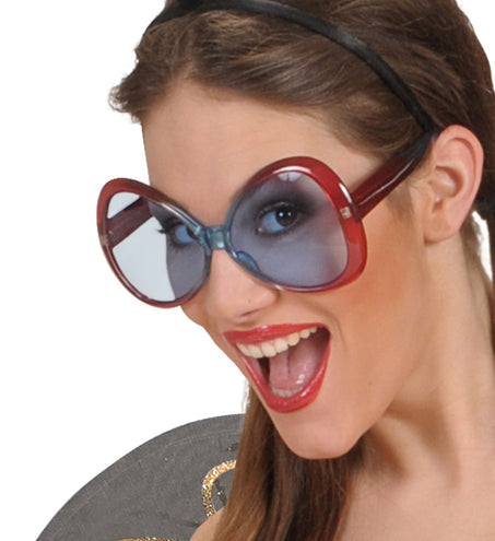 e-carnavalskleding-SYK Hippie sugarbabe bril rood