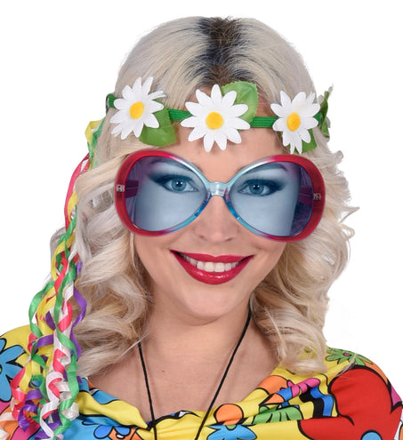 e-carnavalskleding-SYK Hippie sugarbabe bril rood