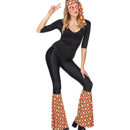 e-carnavalskleding-SYK Hippie verkleedset oranje  unisex jaren-70