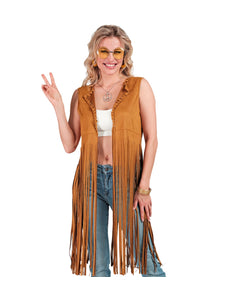 e-carnavalskleding-SYK Hippie vest lang met franjes