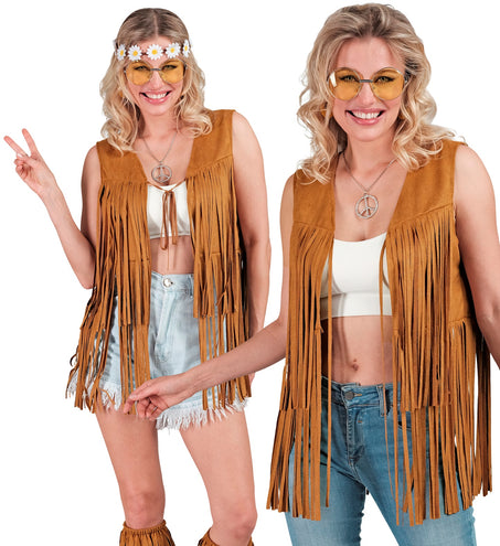 e-carnavalskleding-SYK Hippie vest met franjes Donna