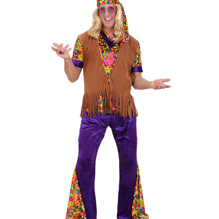 e-carnavalskleding-SYK Hippie vestje suede look heren
