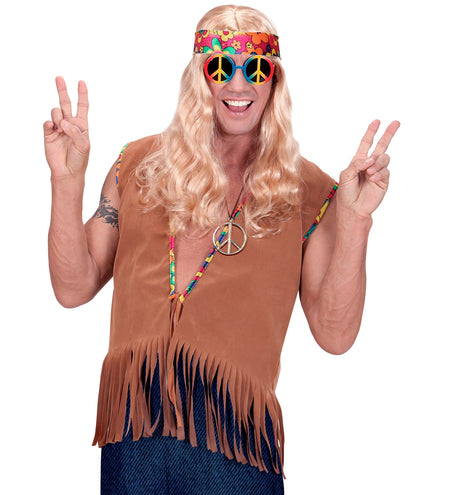 e-carnavalskleding-SYK Hippie vestje suede look heren