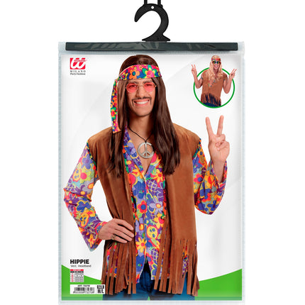 e-carnavalskleding-SYK Hippie vestje suede look heren