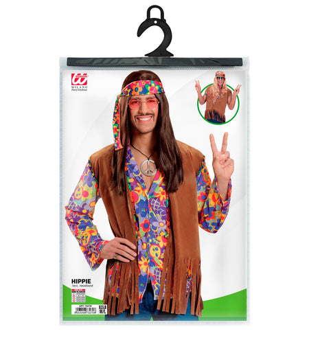 e-carnavalskleding-SYK Hippie vestje suede look heren