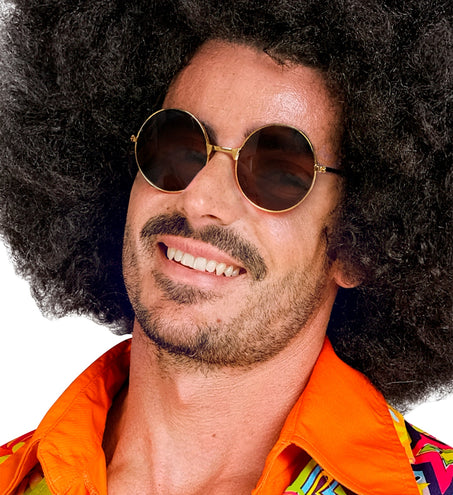 e-carnavalskleding-SYK Hippiebril goud met bruine glazen