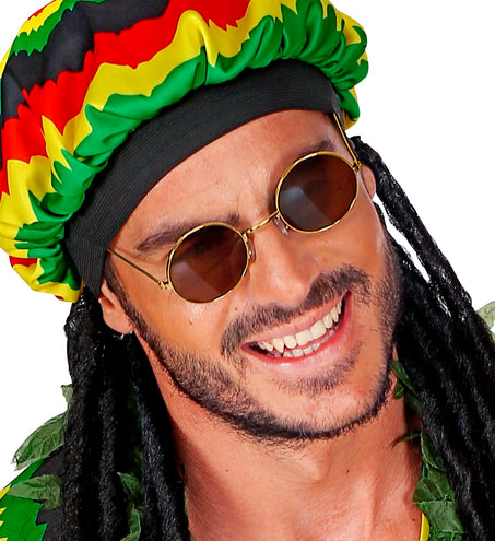 e-carnavalskleding-SYK Hippiebril goud met bruine glazen