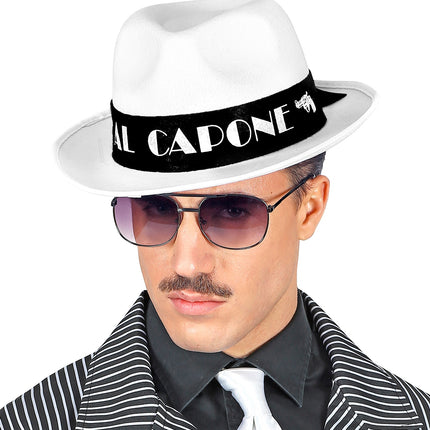 e-carnavalskleding-SYK Hoed Al Capone wit