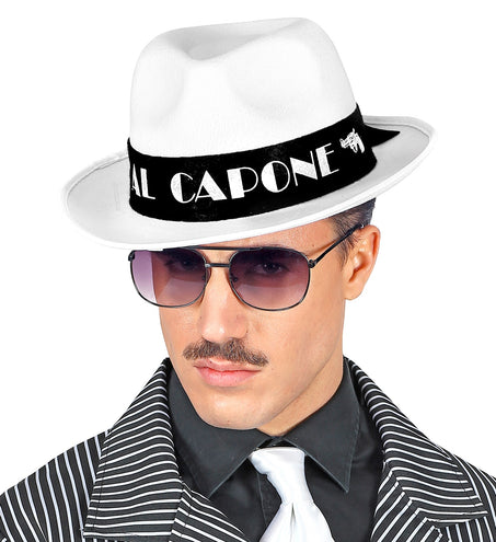 e-carnavalskleding-SYK Hoed Al Capone wit