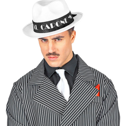 e-carnavalskleding-SYK Hoed Al Capone wit