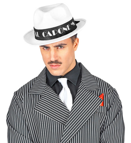 e-carnavalskleding-SYK Hoed Al Capone wit