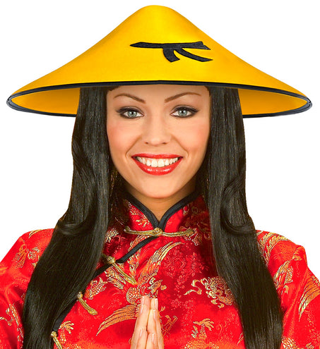 e-carnavalskleding-SYK Hoed Chinees Vietnamees geel
